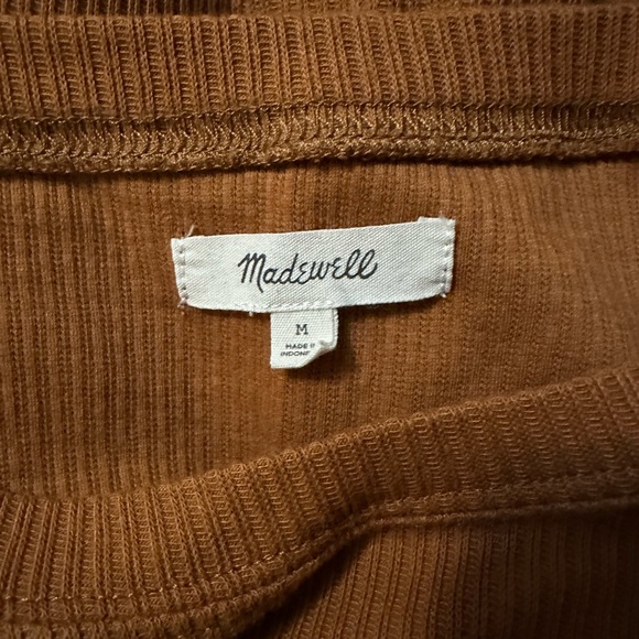Madewell Ribbed T-shirt Dress In Golden Pecan Size M - Picture 4 of 6